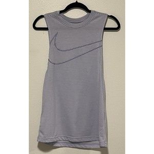 Nike Lavender Striped Womens Tank Top Size XS Oversized Running Athleisure Gym